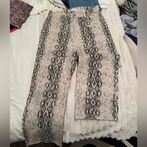 Zara snake skin denim pants